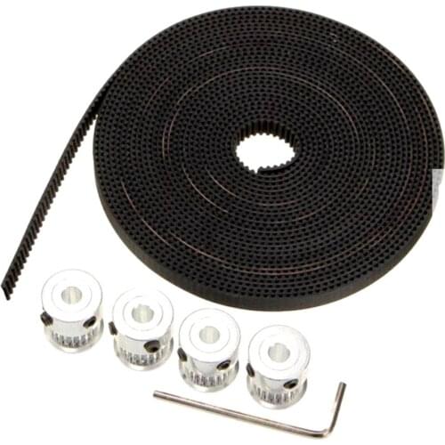 KuaiJieWei 3D printer Store GT2 Aluminium Timing Pulley 20 Teeth M4 Screw 5M Belt For RepRap 3D Printer Prusa CNC