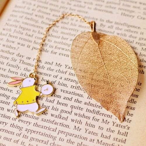 Leaves Shape With Girl Rabbit Clock Pendant Bookmark Student Stationery School Office Supply Escolar Papelaria