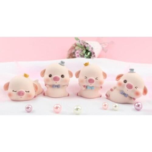 ZOCDOU 1 Piece Cute Pet Pig Small Statue Little Figurine Crafts Figure Ornament Miniatures