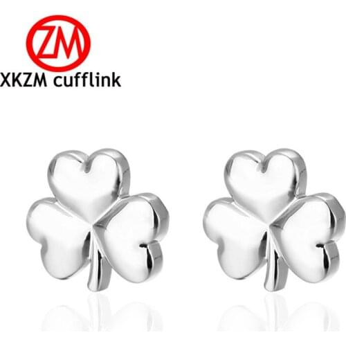 Fashion Luxury shirt silvery clover cufflink for mens Brand cuff buttons cuff links High Quality abotoaduras Jewelry