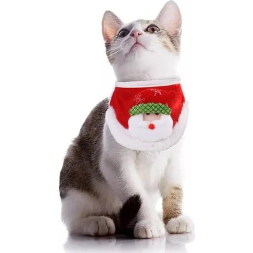 Dog Christmas Bib with Removable Bell Safety Breakaway for Dogs Cats Xmas New Year Dress Up Pet Accessories