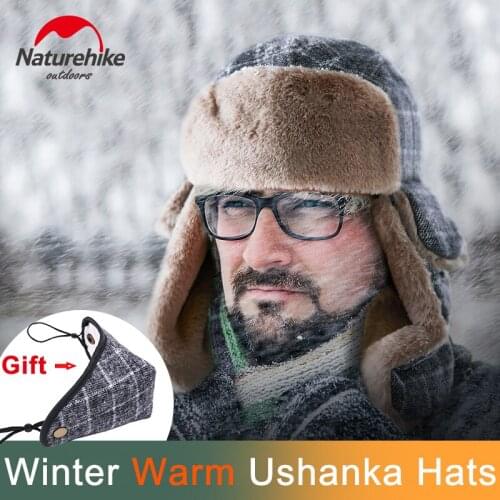 Naturehike 2018 New Winter Woolen Hat Ear Protection Warm Cap Windproof Ushanka Trapper Hats Cold Weather Hunting Hiking Climb