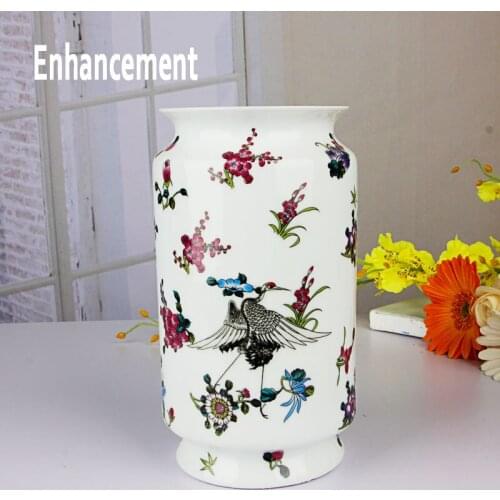 New Arrival Antique Jingdezhen Night Flower Vase With Flowers and Bird Patterns Ceramic Table Vase Porcelain Decorative Vase