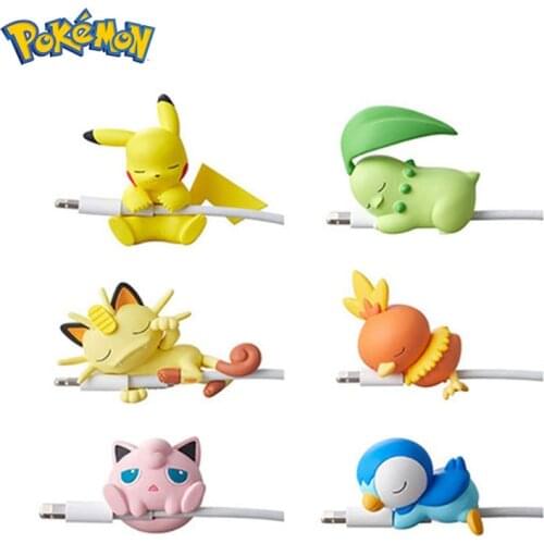 Pokemon Pikachu Pocket Monster USB Cable Charger Protector Kawaii Protective Data Line for Iphone Android Cartoon Animals Gifts