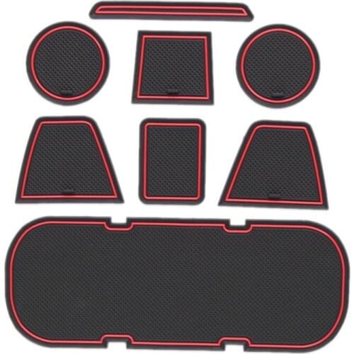 Anti-Slip Car Door Rubber Cup Cushion Red Gate Slot Pad for Toyota 86 Subaru BRZ GT86 FT86 Scion FR-S 2012~2019 Mat Accessories