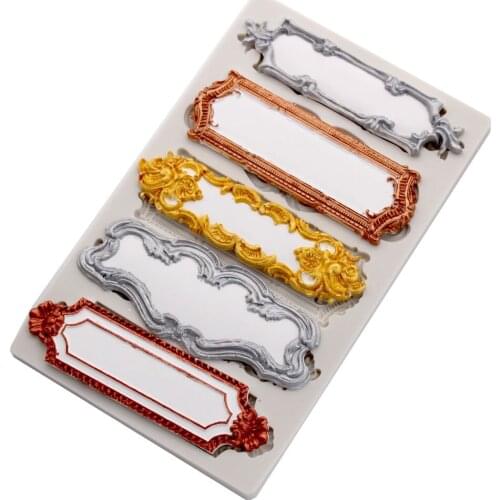 Retro Frame Fondant Silicone Mold, DIY Soft Clay Glue Dropping Modeling Tool J143