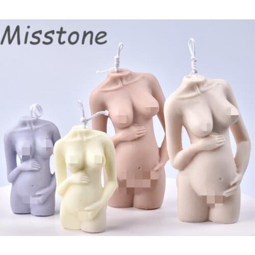 Pregnant Woman Body Candle Silicone Mold Gum Plaster Aromatherapy Decorations Female Torso Wax Handmade 3D DIY