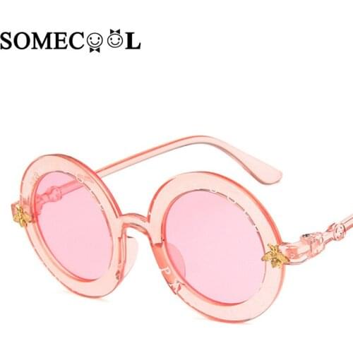 SomeCool Brand Round kids sunglasses 2-5yrs Little Boys&Girls glasses 2019 UV400 Print Letters Vintage sun glasses N156