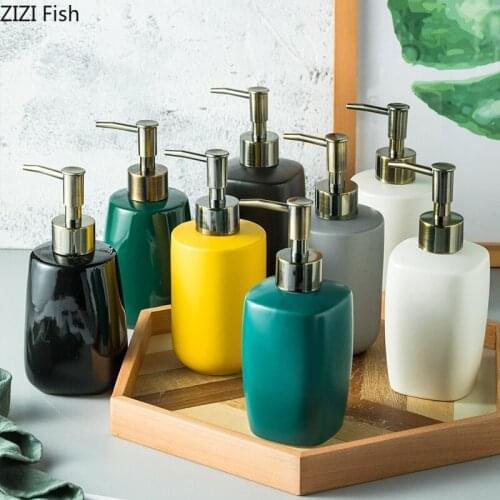 Modern Ceramic Lotion Bottle Household Bathroom Soap Bottle Shampoo Bottle Lotion Pump Bottle Shower Gel Holder Empty Container