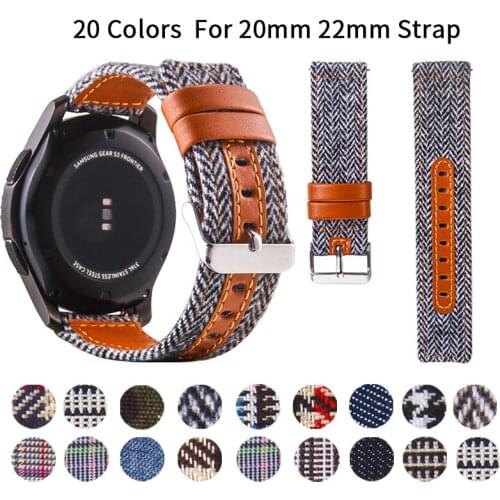 Fabric Leather Band for Garmin Venu Smart Watch Strap Bracelet for GarminActive/GarminMove 4 3 2 20mm 22mm Belt Bands Wristband