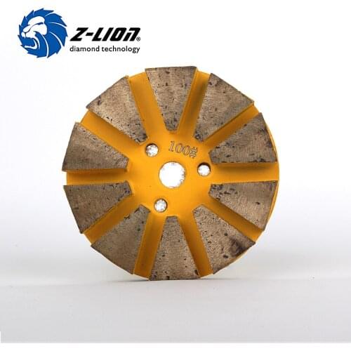 Z-Lion 3" #100 MetaI Bond Diamond PoIishing Wet Concrete FIoor PoIishing Concrete CircIes By Grinding Machine Hook & Loop backed