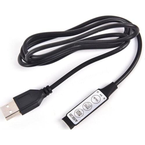Dimmer LED RGB strip lights USB Controller cable line 50cm DC 5 V USB LED RGB Controller 3Key 4 Pin Female for 5V RGB Led Strip