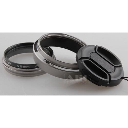 10Sets 4-In-1 For Fujifilm Fuji X100 X100S X100T Camera Lens Adapter / Lens Hood / 49mm UV Filter / Lens Cap