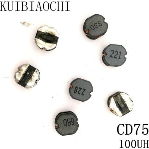 20pcs/LOT SMD Power Inductor CD75 100UH 101 7.8*7.0*5.0mm Unshielded winding inductor