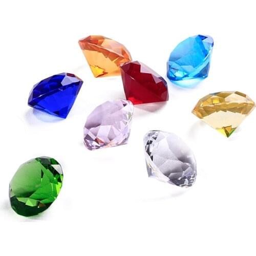 30/40mm Crystal Diamond Rainbow Glass Beads Feng Shui Sphere Crystals Decorative Craft Gift Wedding Home Vase Decor Accessories