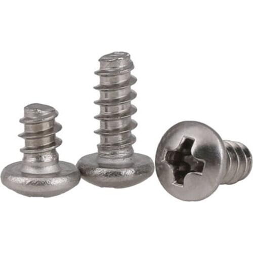 30Pcs M2.2 M2.6 Stainless steel pan round head flat tail self-tapping screws Length 5mm-12mm