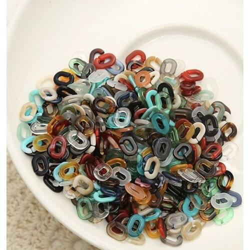 300 pieces/lot 9*6mm Acrylic Linked Loops Parts Glasses Chains Mask Chains Strand Women Jewelry DIY Accessory Statements N087-02