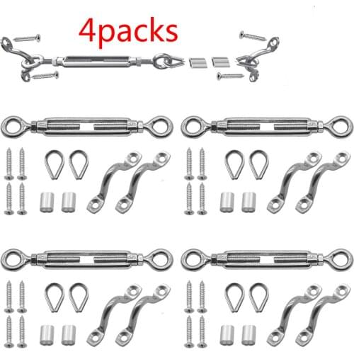 304 Stainless Steel Rectangle & Square Sun Shade Sail Shade Sail Hardware Kit Sun Shade Sail Installation Hardware Kit 4 Set