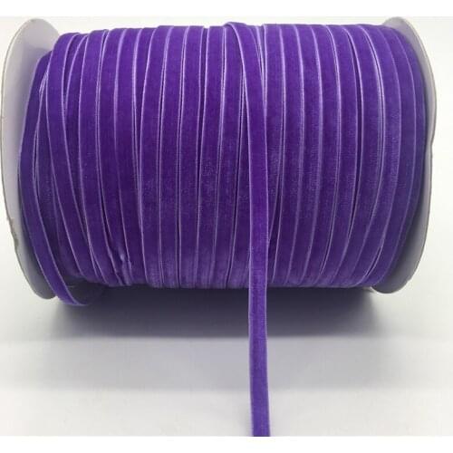 5Yards/lot 1/4" 6mm Soft Comfortable Velvet Ribbon Headband Clips Bow Wedding Christmas Decoration Purple