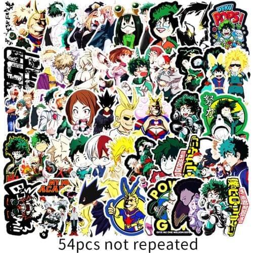50Pcs My Hero Academia Japan Anime Stickers for Laptop Skateboard Izuku Midoriya Might Boku No Hero Academia Character Decals