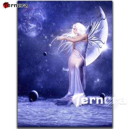 Planet angel cross stitches full drill Starry girl 5D diamond painting DIY Character Gift Embroidery Home Decor Diamond Mosaic