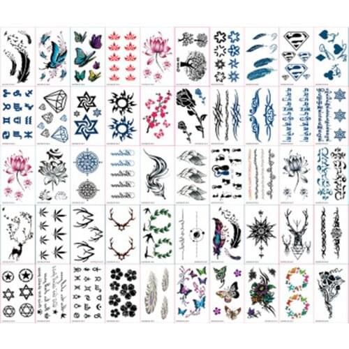 60 Sheets Men Women Fake Tatto Temporary Waterproof Tattoo Stickers Body Makeup Decal For Body Arm Leg Art Decoraction