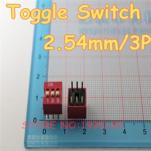 Free Shipping 5pcs/lot 3P 2.54MM DIP dial the code switch/toggle switch/coding switch 3P red dial the code switch