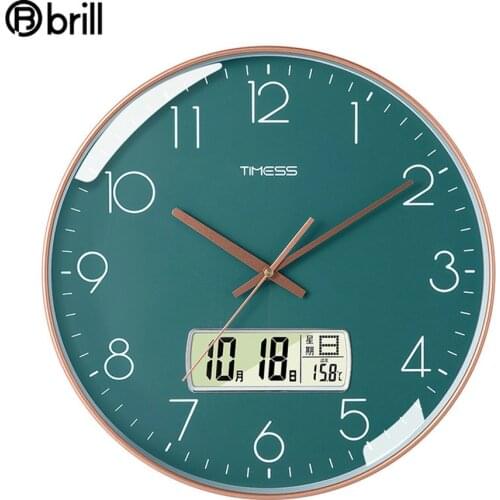 Creative Nordic Big Wall Clock Living Room Silent Led Electronic Clocks Calendar Modern Design Fashion Clocks House Decoration