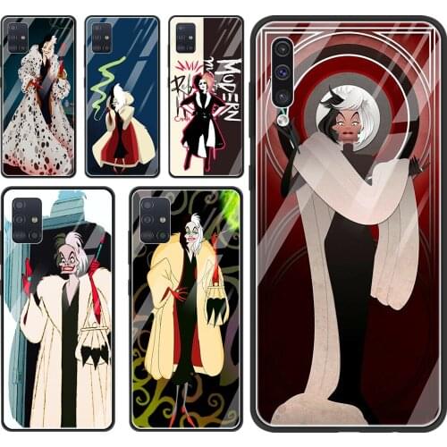Phone Case For Samsung A70 A50 A40 A30 A20 A10 Shell Cover Caso Glass Fundas Super Smartphone Cartoon Cruella