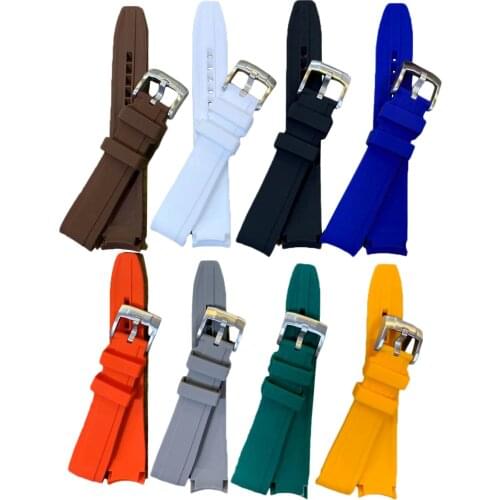 18-20-22MM Colorful Oyster Silicone Watch Strap Band Fit For Rolex Seiko Tissot Watch