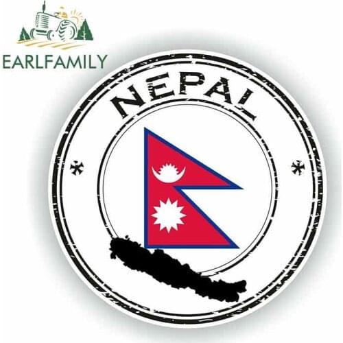 EARLFAMILY 13cm x 13cm For Nepal Stamp Funny Car Stickers Sunscreen Waterproof Personality Car Creative Stickers Car Decoration