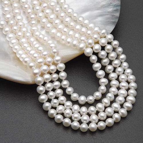 Elegant natural 8-9mm south sea white pearl necklace 64"14k/20