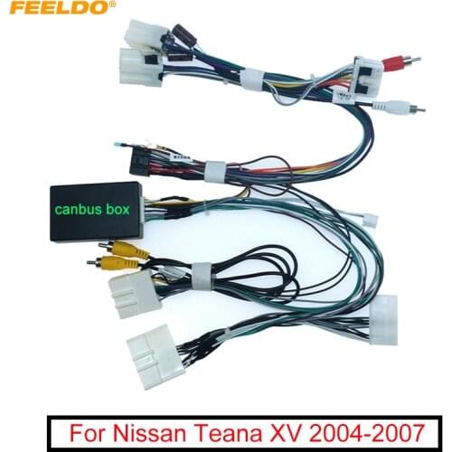 FEELDO Car Stereo Audio 16PIN Android Power Cable Adapter with Canbus Box For Nissan Teana XV 04-07 CD/DVD Player Wiring Harness