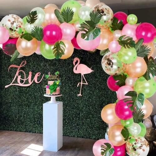 Staraise 84pcs Tropical Leaf Hawaiian Latex Balloon Arch Garland Kit Balloons Jungle Luau Baby Shower Birthday Party Decoration