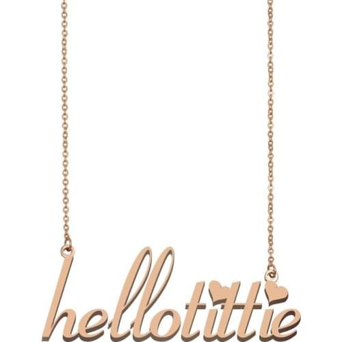 Hellotittie Name Necklace, Custom Nameplate Necklace for Women Girls Best Friends Birthday Wedding Christmas Mother Days Gift