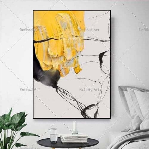 Handmade Oil Painting On Canvas Orange Modern Aesthetic Living Room Porch Home Wall Art Decoration Paintings Frameless Picture