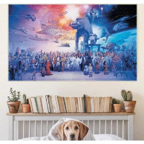 Star Wars Anime Canvas Painting Movie Yoda Darth Vader Poster Prints Art Picture Children Living Room Sofa Wall Decor Cuadros