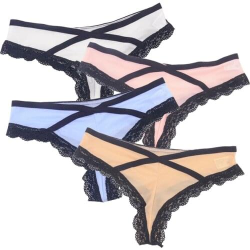Lace sexy Womens Sexy Thongs G-string Underwear Panties Fashion Thong Breathable Mesh Silk G String calcinha para mulheres