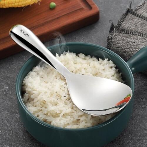 304 stainless steel spoon, rice spoon, canteen, spoon, dish, meal, public spoon, kitchen tool