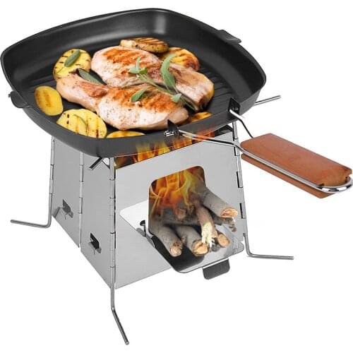 Mini Wood Burning Stove with Storage Bag Portable Stainless Steel Stove for Outdoor Camping Backpacking Picnic BBQ Hiking