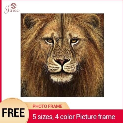 DIY Jungle Animals Lion Diamond Painting Cross Stitch Diamond Embroidery Sticker Drill Resin Gift Animal Picture Home Decor