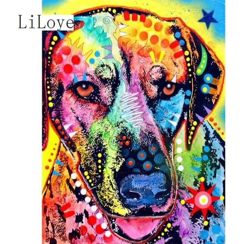 LI LOYE 5D DIY Diamond Painting Kit Square Diamond Rhinestones Cross Stitch Diamond Embroidery Mosaic Color dog Needlework FZ297