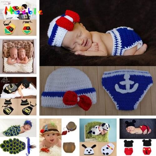Moeble New Robin Sidekick Mask Cape Crochet Baby Newborn Beanie Cap 0-6months Costume Christmas photography prop Outfit Newborn
