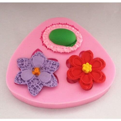 New flowers & button cake molds soap chocolate mould for the kitchen baking FM012