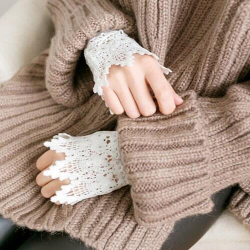 Retro Detachable Sleeve Fake Cuffs Detachable Shirt Multi Layer Ruffles Solid Color False Cuffs Wristband Decorative Accessory