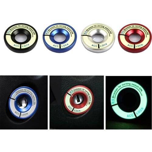 Luminous Car Key Ring Hole Sticker Switch Ignition Cover Fit Audi A1 A3 Q3 TT Volkswagen Golf Scirocco Tiguan Decoration