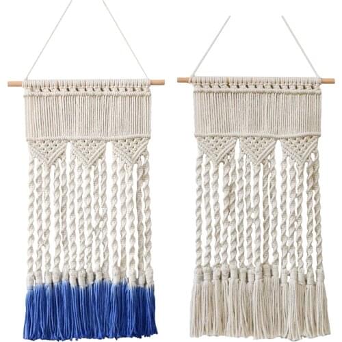 Woven Macrame Wall Hanging Curtain Boho Wall Tapestry Curtain for Living Room, Nursery, Window, Wedding Backdrops