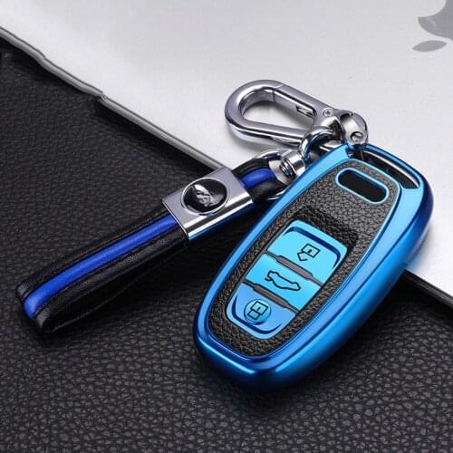 Car styling TPU Car Key Case Cover For Audi A3 A4 A5 A6 S5 A7 A8 Quattro Q3 Q5 Q7 RS4 TT 2012 2013 201 2018 2019 Accessories