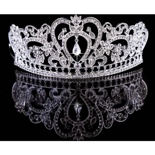 TREAZY Huge Crystal Tiara Baroque Crown Bridal Hair Accessories For Wedding Quinceanera Tiaras And Crowns Pageant Diamante Tiara