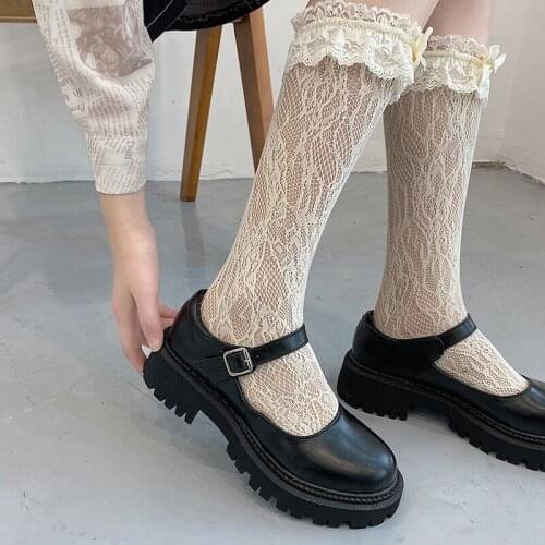 Lolita Shoes Platform Mary Janes Shoes Women Leather Oxford Shoes Black Pumps Retro Thick Sole Buckle Strap Girls Shoes 9128G